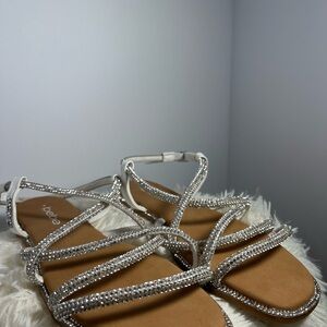 bebe Silver Strappy Sandals